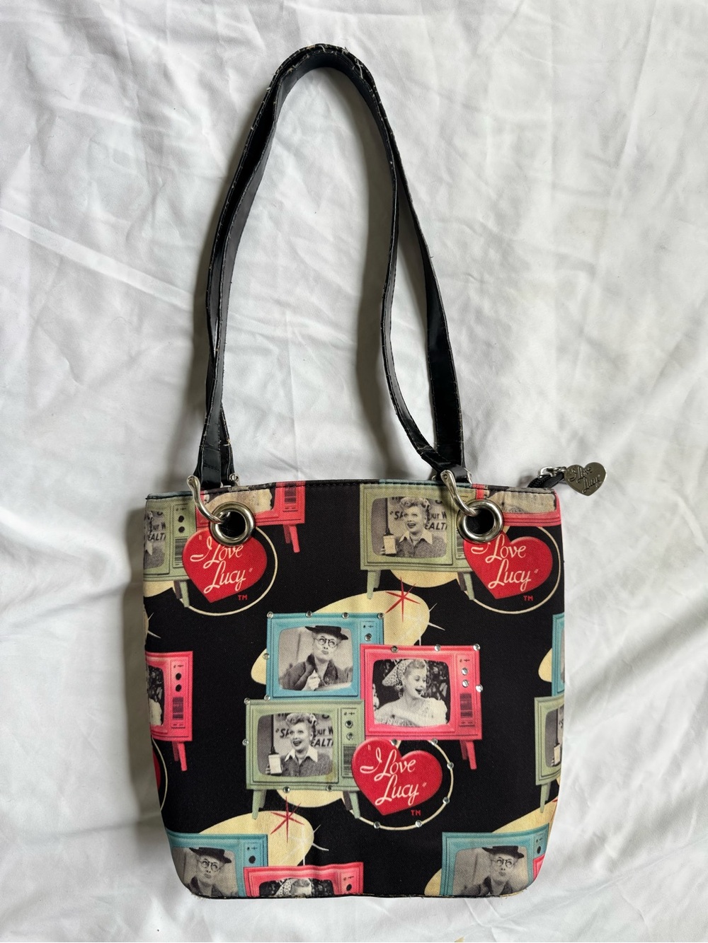 I Love Lucy Patterned Purse with Bedazzle